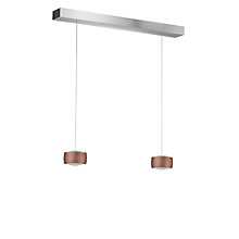 Oligo Grace Pendel LED 2-flammer - usynlig højdejusterbar loftsrosette sort - cover aluminium - hoved kobber