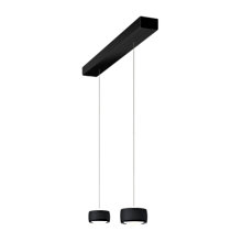 Oligo Grace Pendelleuchte LED 2-flammig - unsichtbar höhenverstellbar Baldachin schwarz - Abdeckung schwarz - Kopf schwarz