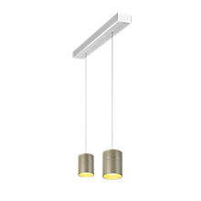 Oligo Tudor Hanglamp LED 2-lichts - onzichtbaar in hoogte verstelbaar plafondkapje aluminium/hoofd champagne - 14 cm