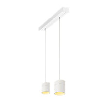 Oligo Tudor Pendant Light LED 2 lamps - invisibly height adjustable ceiling rose white/head white - 14 cm