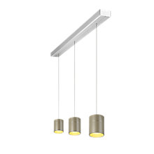 Oligo Tudor Suspension LED 3 foyers - réglage en hauteur invisible cache-piton aluminium/tête champagne - 14 cm
