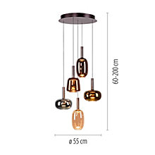 Paul Neuhaus Irides, 5 focos - redonda – Lámpara de suspensión led — imagen 5