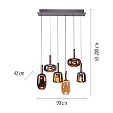 Paul Neuhaus Irides, 6 focos - lineal multicromático – Lámpara de suspensión led — imagen 8