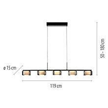Paul Neuhaus Rika, 5 focos – Lámpara de suspensión led — imagen 7