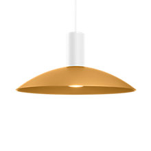 Wever & Ducré Odrey 1.8, lámpara de suspensión florón blanco/pantalla blanco/dorado