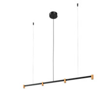 Wever & Ducré Trace 1.0 Lampada a sospensione LED lineare - 4 fuochi nero/champagne - 2.700 k