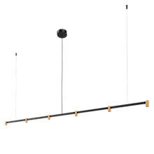 Wever & Ducré Trace 2.0 Lampada a sospensione LED lineare - 6 fuochi nero/champagne - 2.700 k