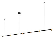 Wever & Ducré Trace 3.0 Hanglamp LED lineair - 8-lichts zwart mat/champagne - 3.000 K