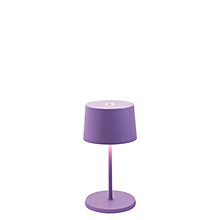 Zafferano Olivia, lámpara recargable LED púrpura - 22 cm