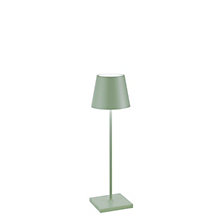 Zafferano Poldina, lámpara recargable LED verde pálido - 38 cm