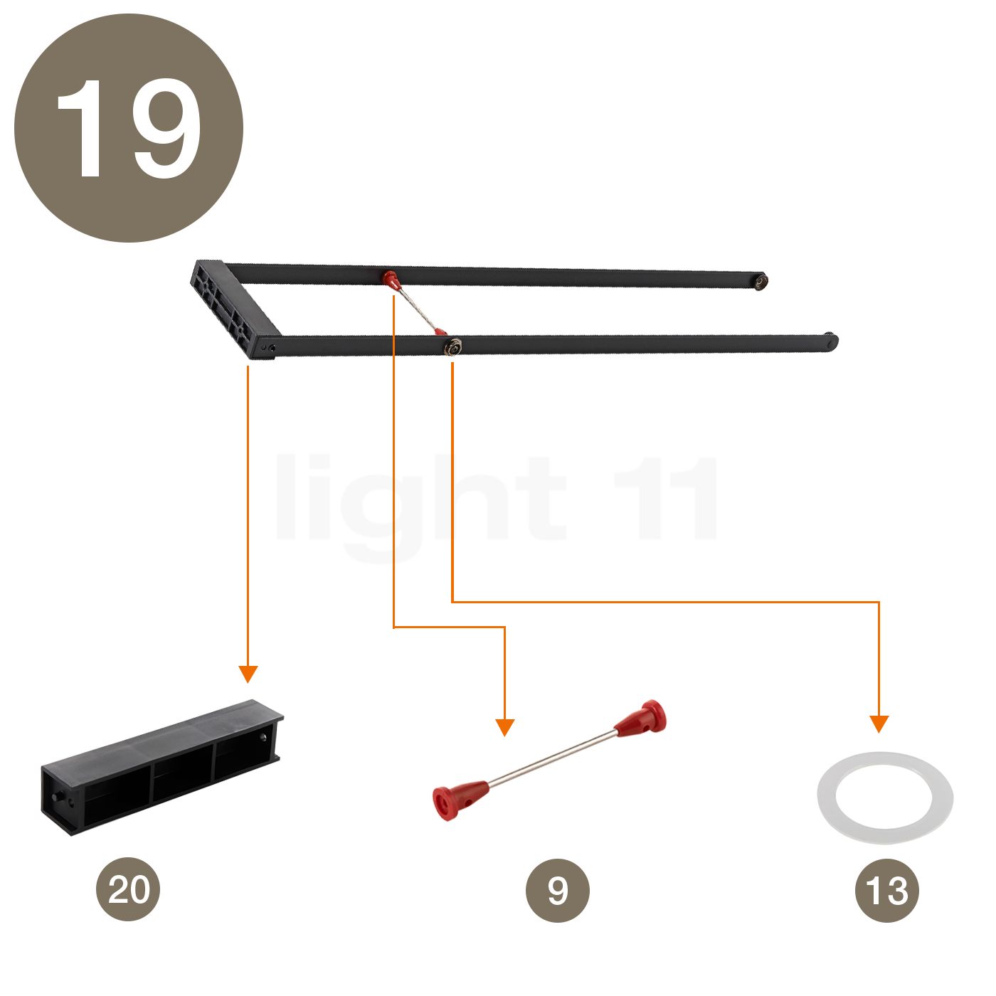 Artemide Spare Parts For Tizio 50 Black At Light11 Eu