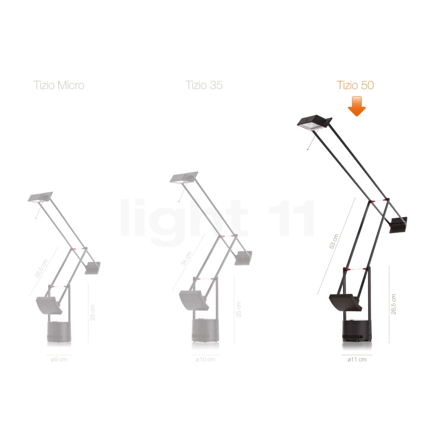 Artemide Spare Parts For Tizio 50 Black At Light11 Eu