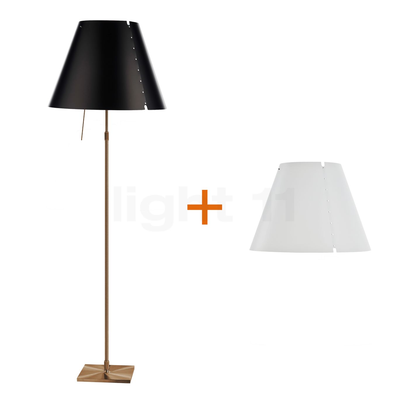 Luceplan Costanza Terra Brass Telescopic Stem With Touch Dimmer At