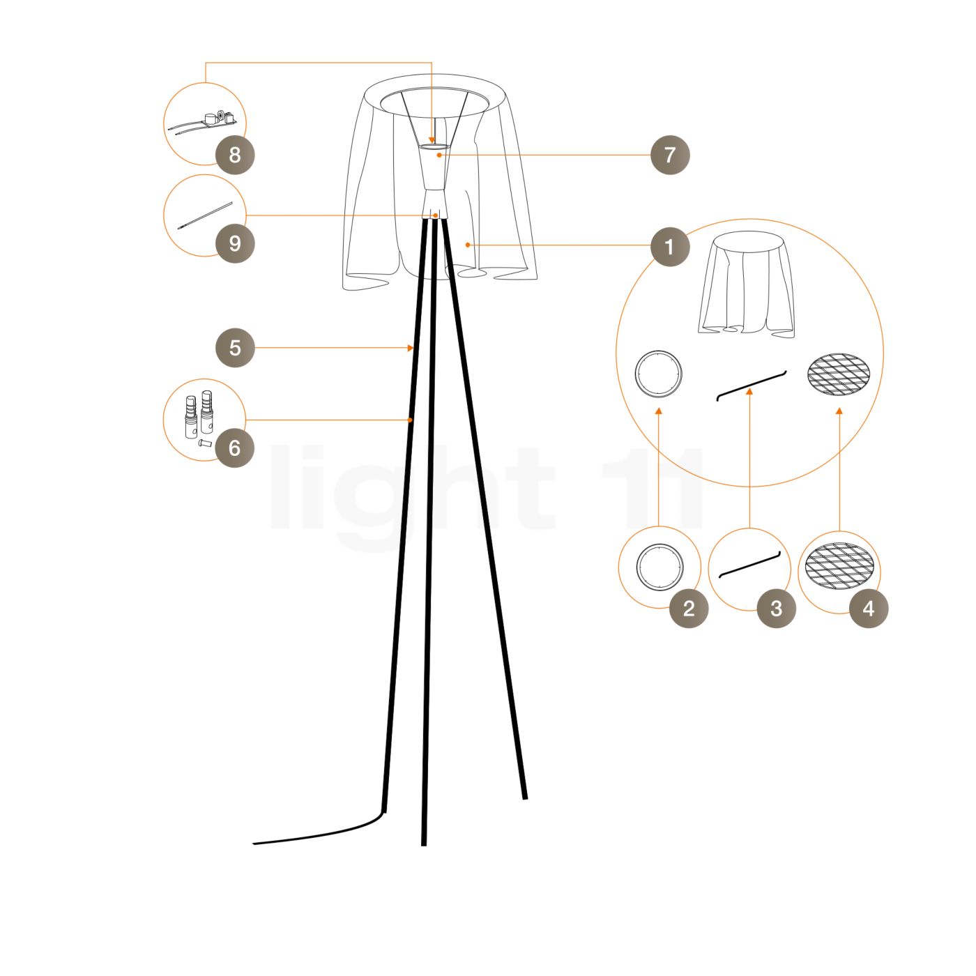 Flos Spare Parts For Rosy Angelis At Light11 Eu