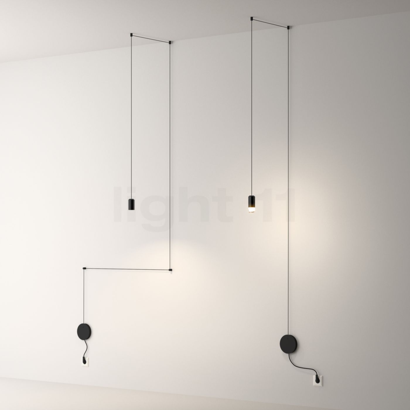 Vibia Wireflow Free Form Pendant Light With Glass Diffuser At