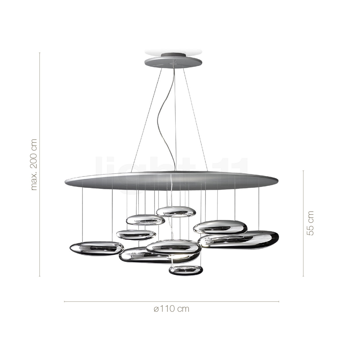 MERCURY Lampada a sospensione in alluminio e ABS By Artemide