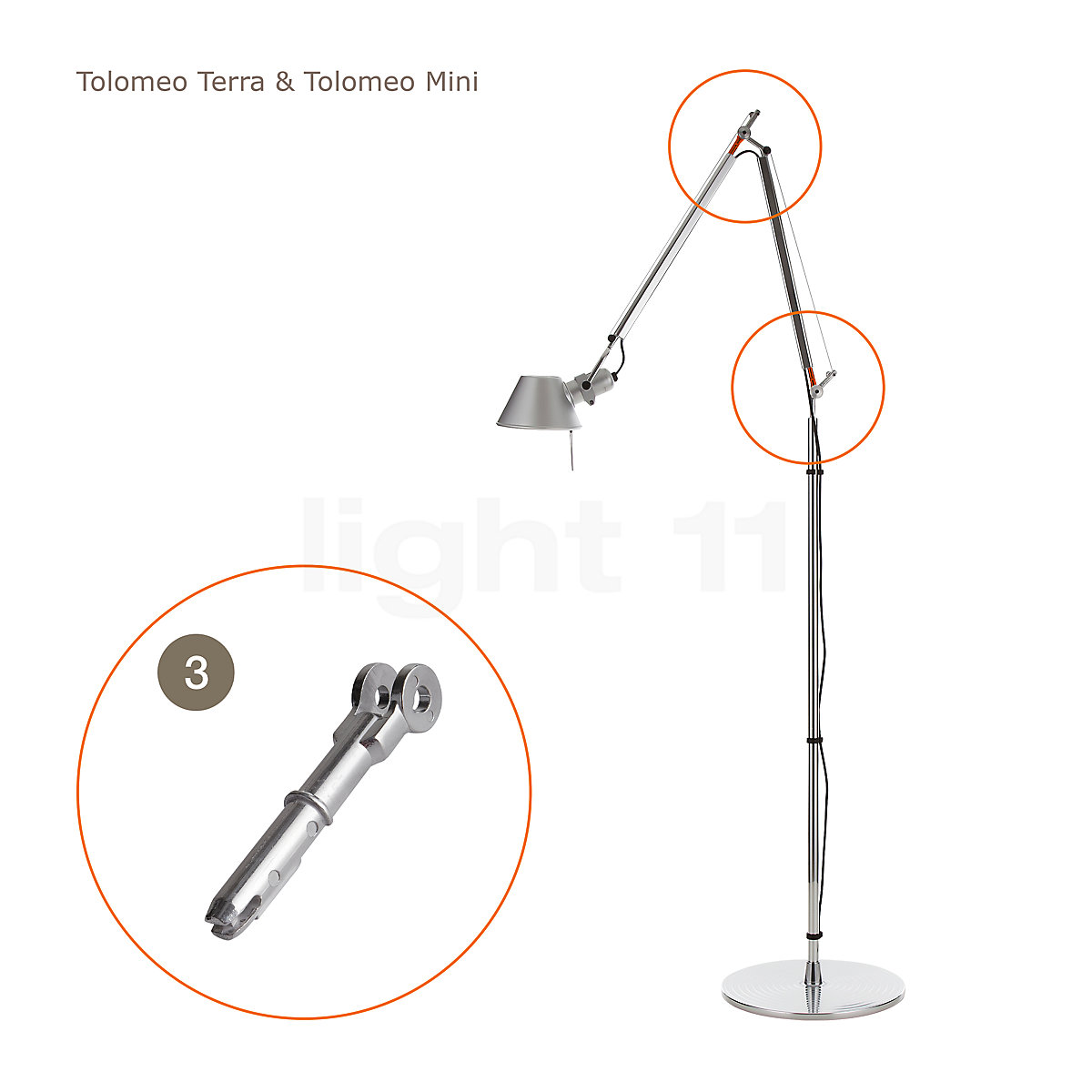 Artemide Reserveonderdeel voor Tolomeo staande lampen scharnier nr. 14