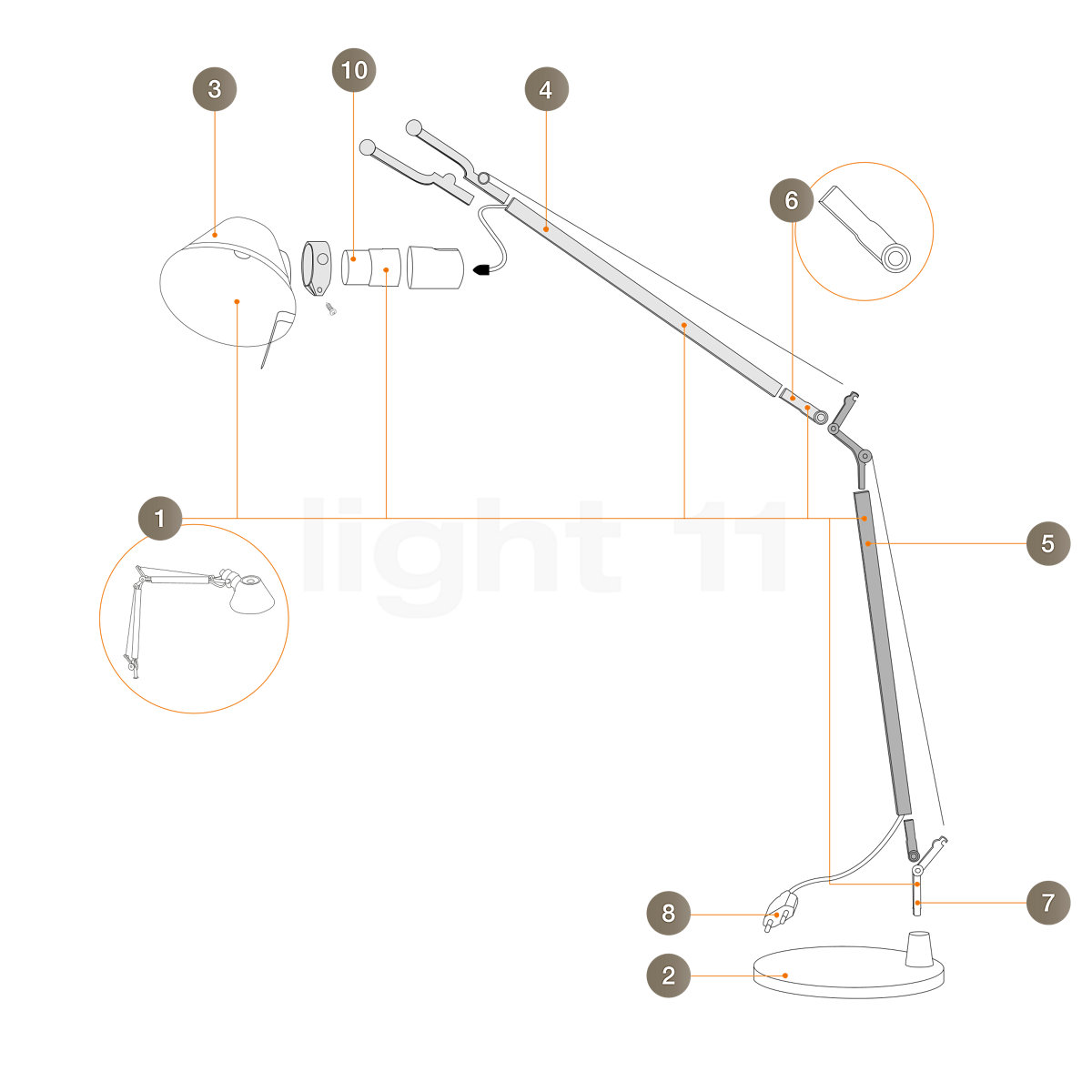 Buy Artemide Spare Parts for Micro at light11.eu