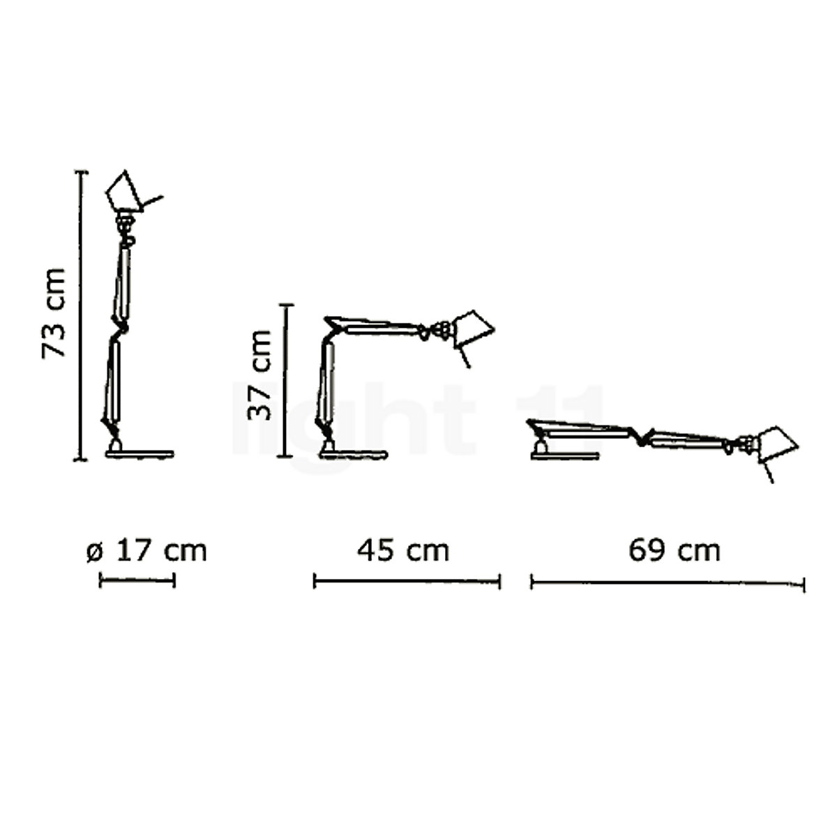 Artemide Tolomeo Micro Lampada Da Parete E14 Alluminio 41 Cm