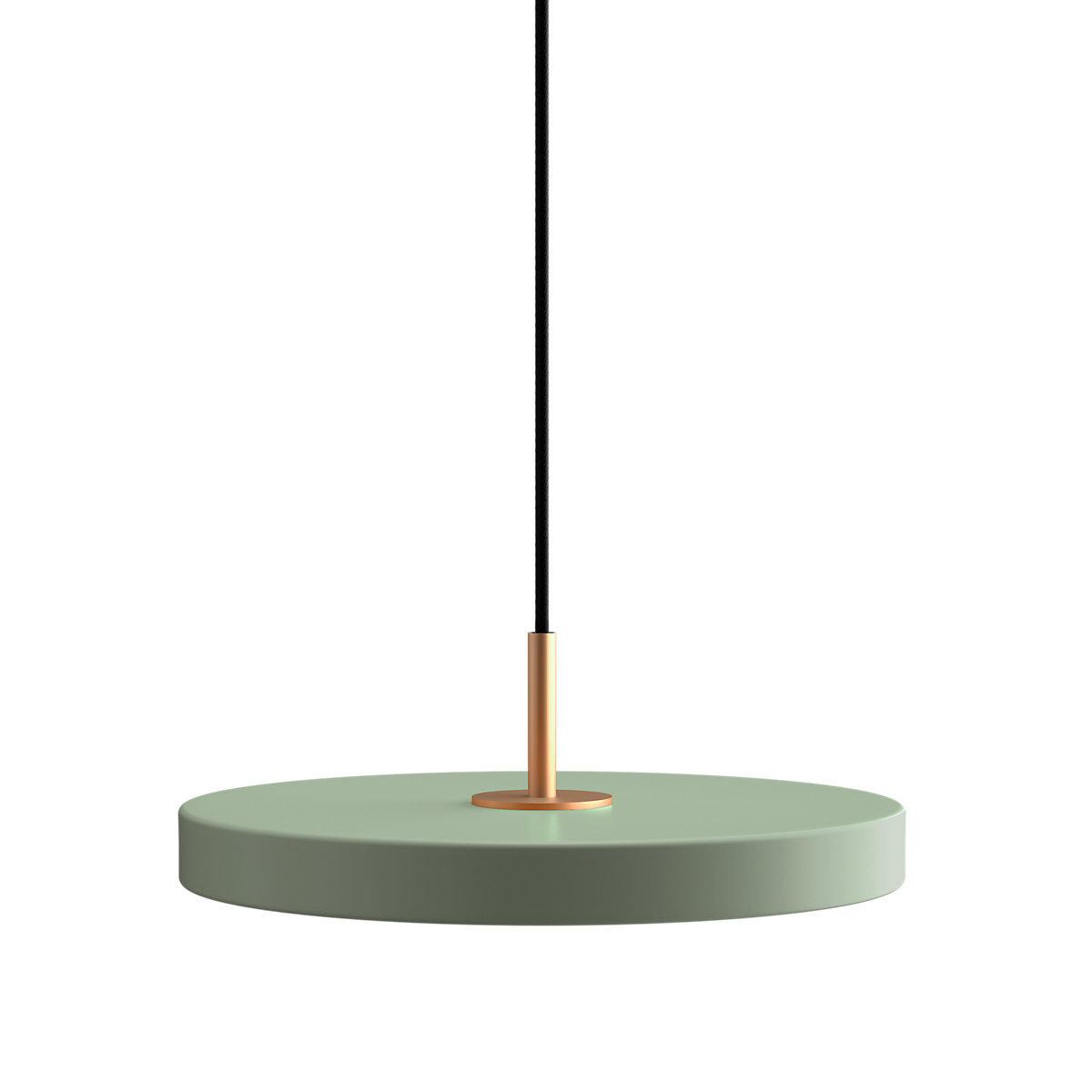 Umage Asteria Plus Mini, oliva/cubierta latón – Lámpara de suspensión led