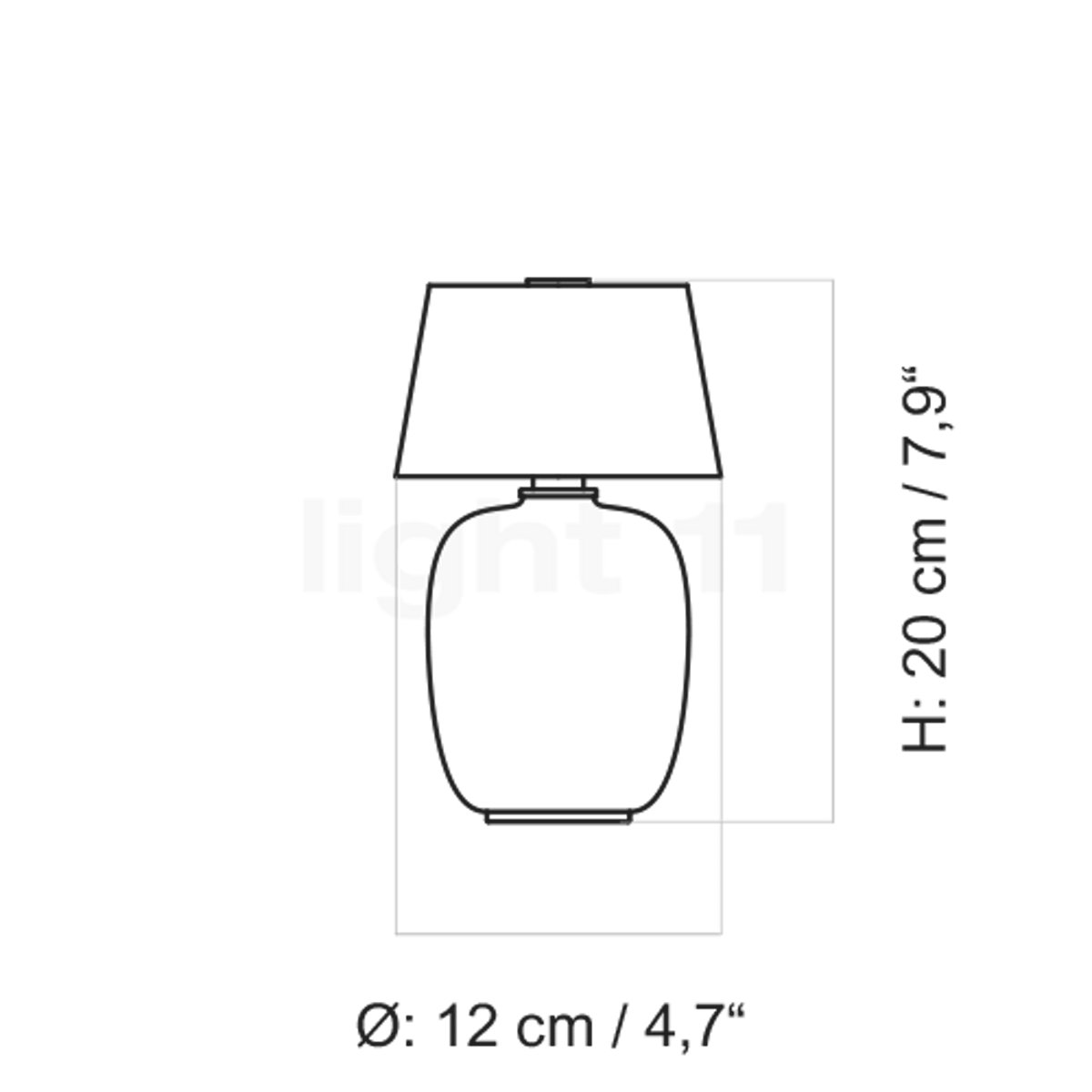 Torso lampe de table portable Lampe à batterie Audo, noir