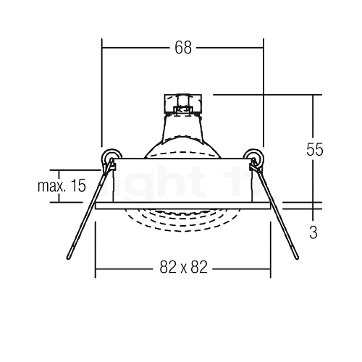 Faretto LED Quadrato da Incasso recesso Bianco - 22W - Bianco