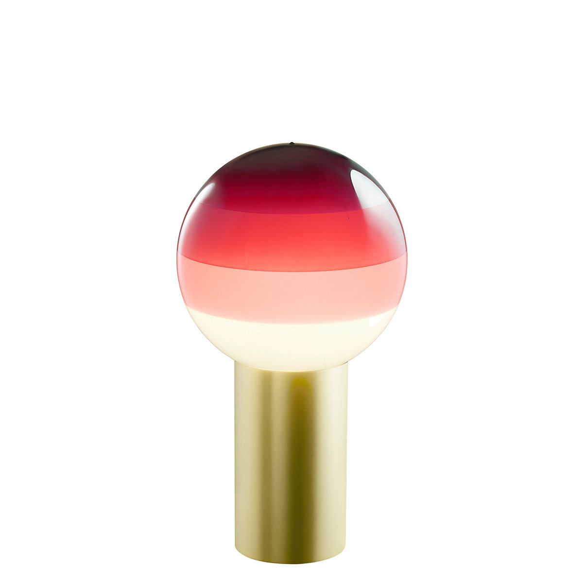 Marset Dipping Light, lámpara de sobremesa LED burdeos/latón - ø30 cm