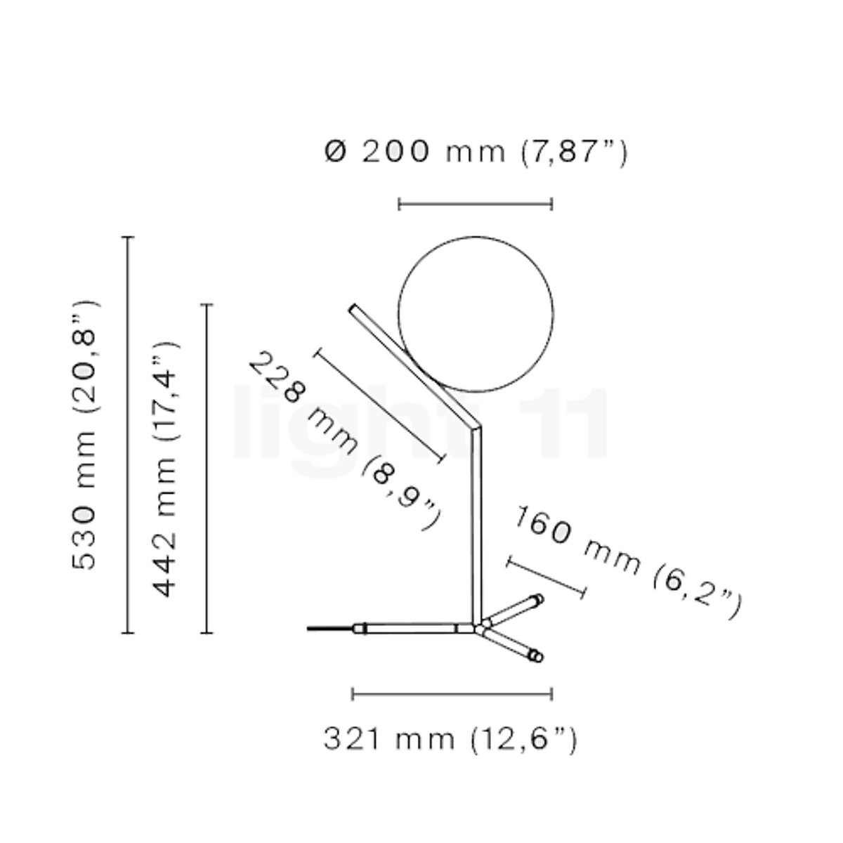 Flos IC T1 Tall Table Lamp Brass | AndLight