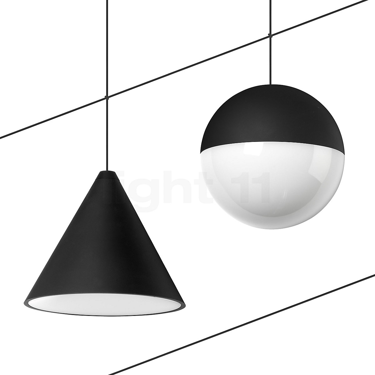 String Lampadaire LED avec variateur Noir