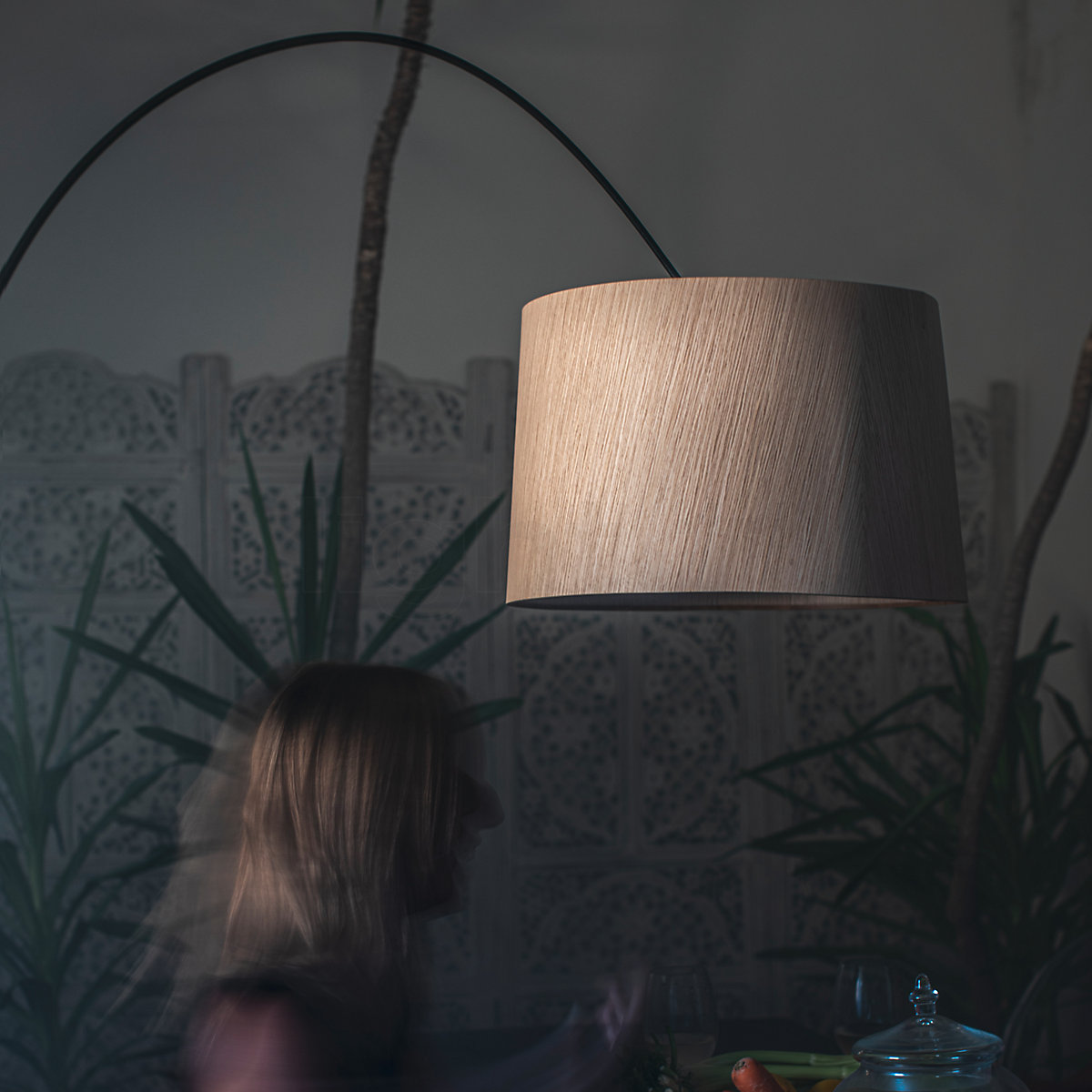 Lampada da terra ad arco serie Twiggy Wood Led Foscarini