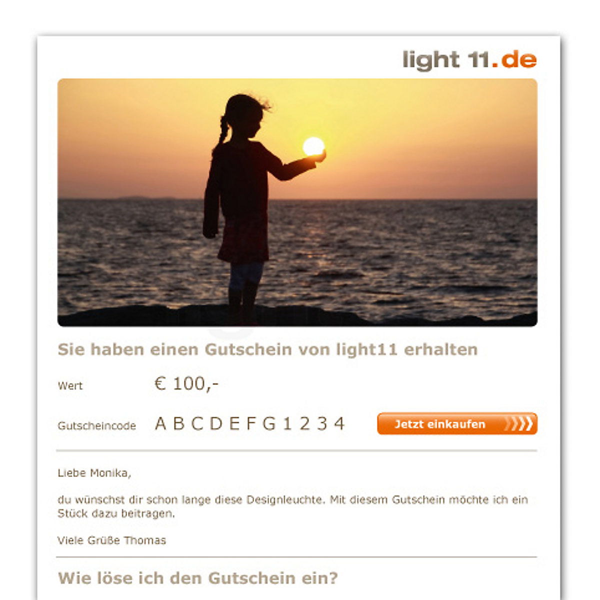 Light11 De Gutschein Als E Mail Kaufen Bei Light11 De