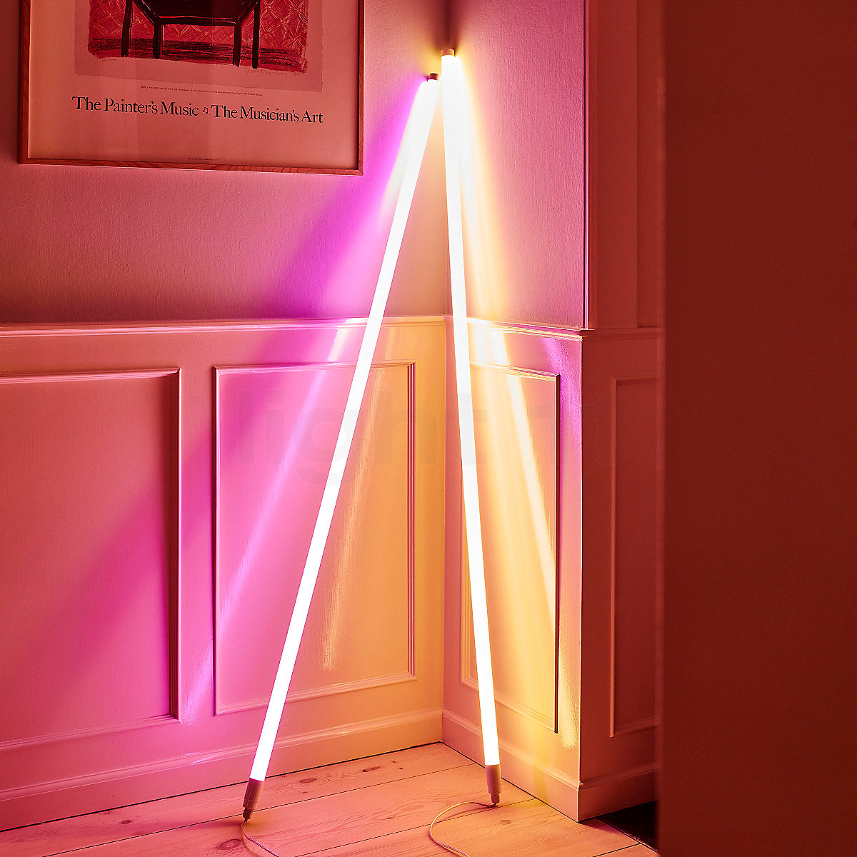 Neon top floor lights