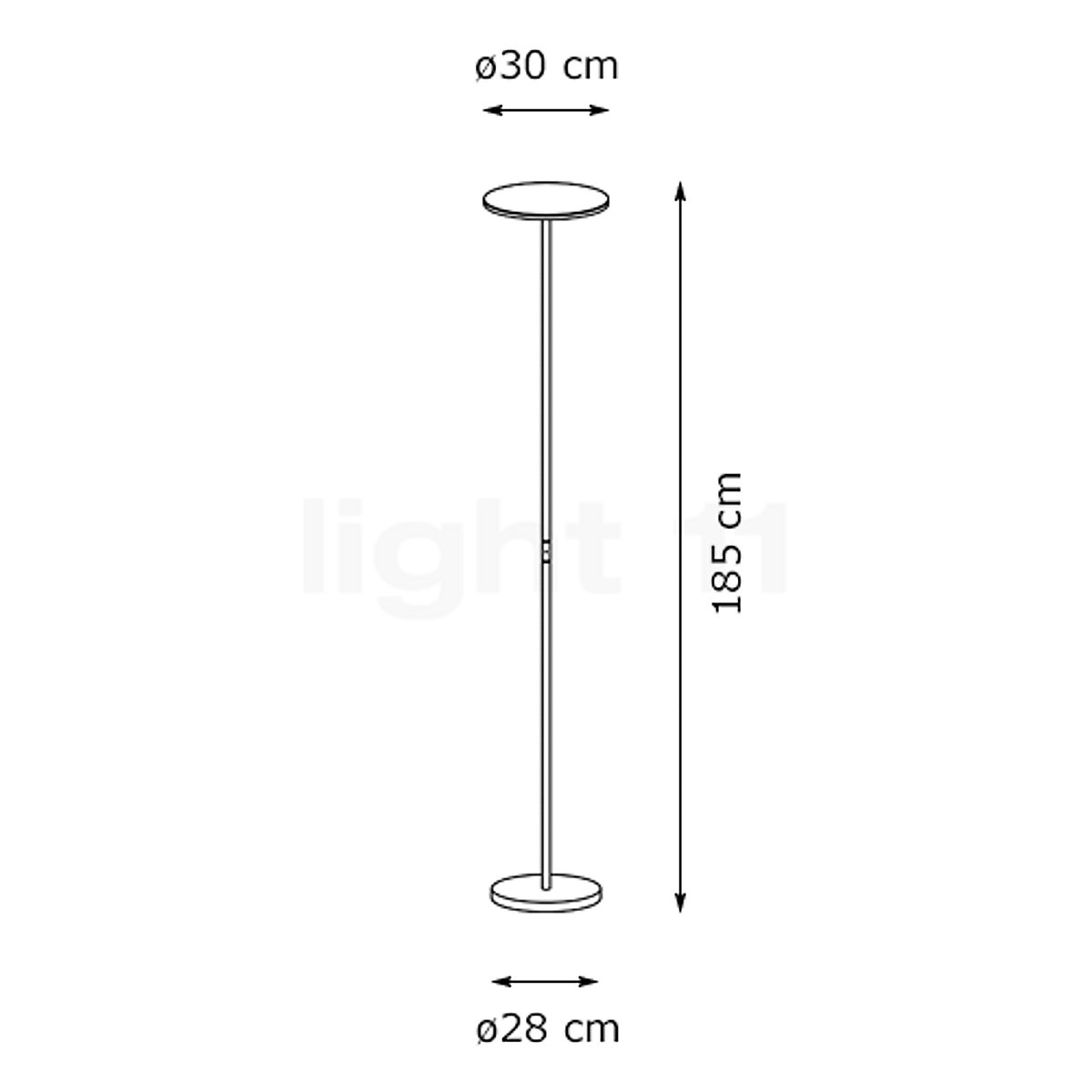 Lampada a stelo LED Reed 5 punti luce Nero (HxLxP) 195,5 x 30,5 x 85,7 cm