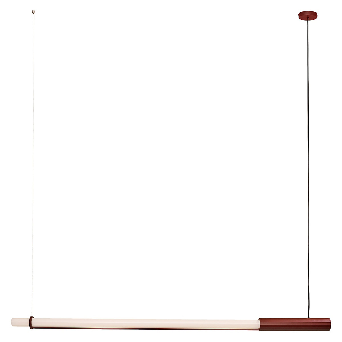 DCWéditions Dcw In Fine, rojo - 160 cm – Lámpara de suspensión led