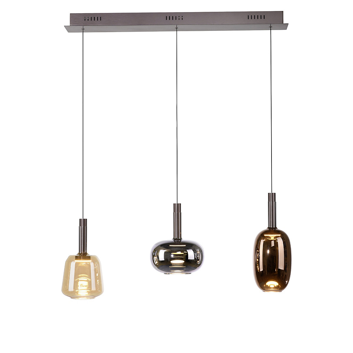 Irides, lámpara de suspensión LED 3 focos - lineal multicromático