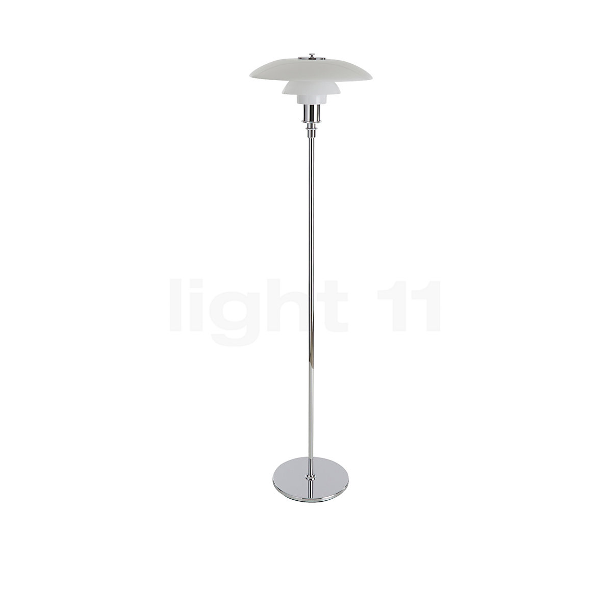 Vintage floor lamp in chrome and opal glass by Poul Henningsen for Louis  Poulsen in 2023