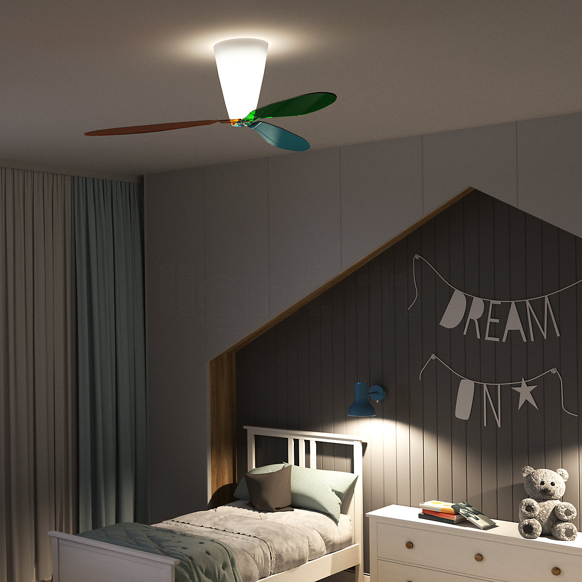 LUCEPLAN - BLOW Luceplan ventilatore / lampada da soffitto