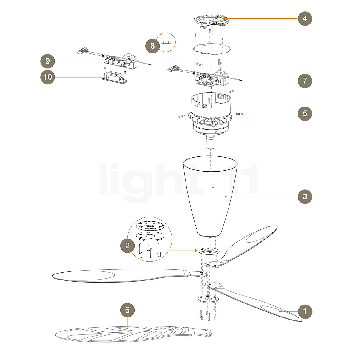 Buy Luceplan Spare Parts For Blow At Light11 Eu