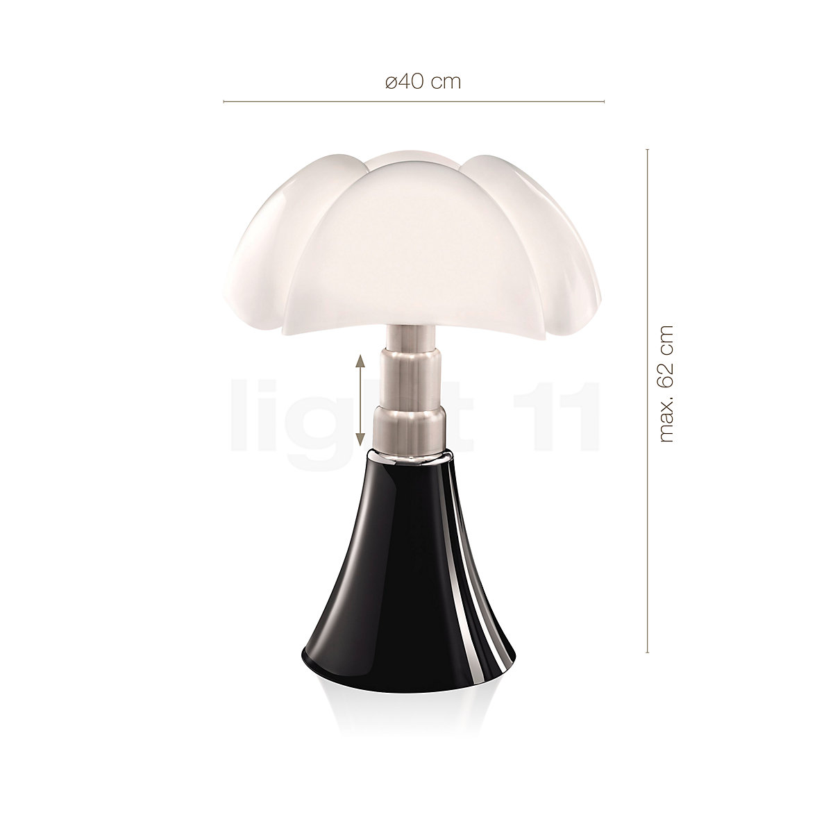 martinelli luce pipistrello lampara de sobremesa medium led con regulador