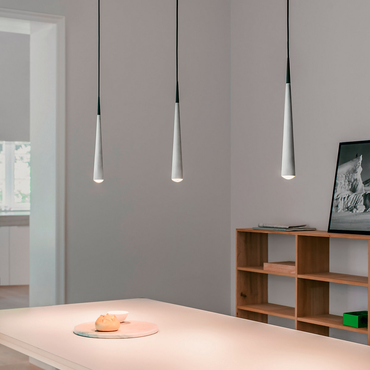 Grau Niceone, cromo brillante/gris - 600 cm – Lámpara de suspensión led — imagen 2