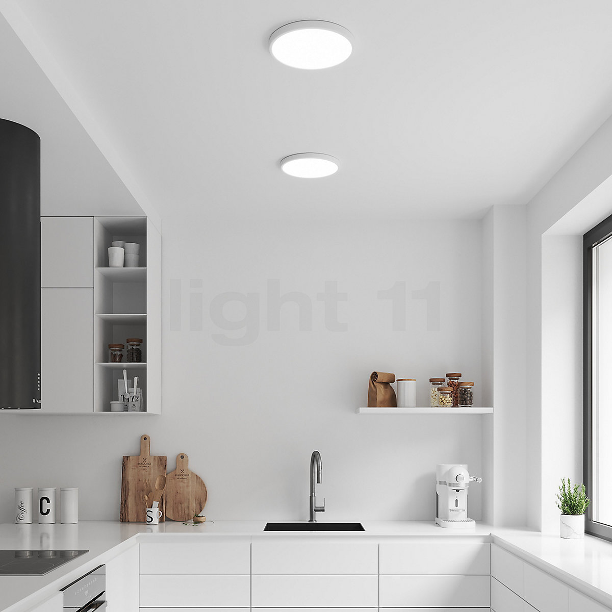 Nordlux Plafonnier LED Planura - Diamètre : 42,4 Cm - Hauteur : 2,3 Cm - 22 W - 2700 K - 2100 Lm - 120 ° - Avec Variateur MOODMAKER - Blanc - Classe D'efficacité énergétique : E