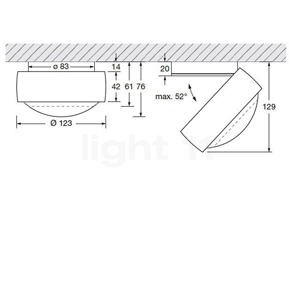 Occhio Più R Alto Volt S40, lámpara de techo LED en