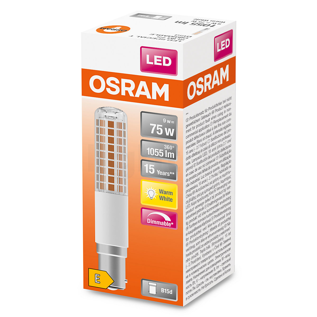 Buy Osram T18-dim 9W/c 827, B15d LED at