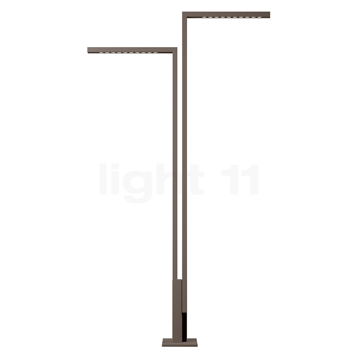 Dual Pole Floor Lamp In Brushed Steel Metal Dual Pole Floor Lamp In Brushed Steel Metal