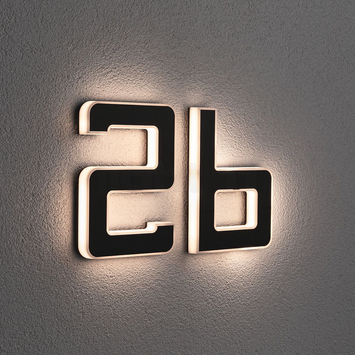 Numéro de maison solaire LED en acier inoxydable éclairé avec 2 LED