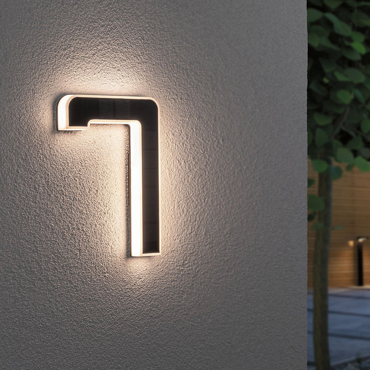 Panneau Lumineux Adresse Solaire LED - Noir - Maison Rue - Autonome
