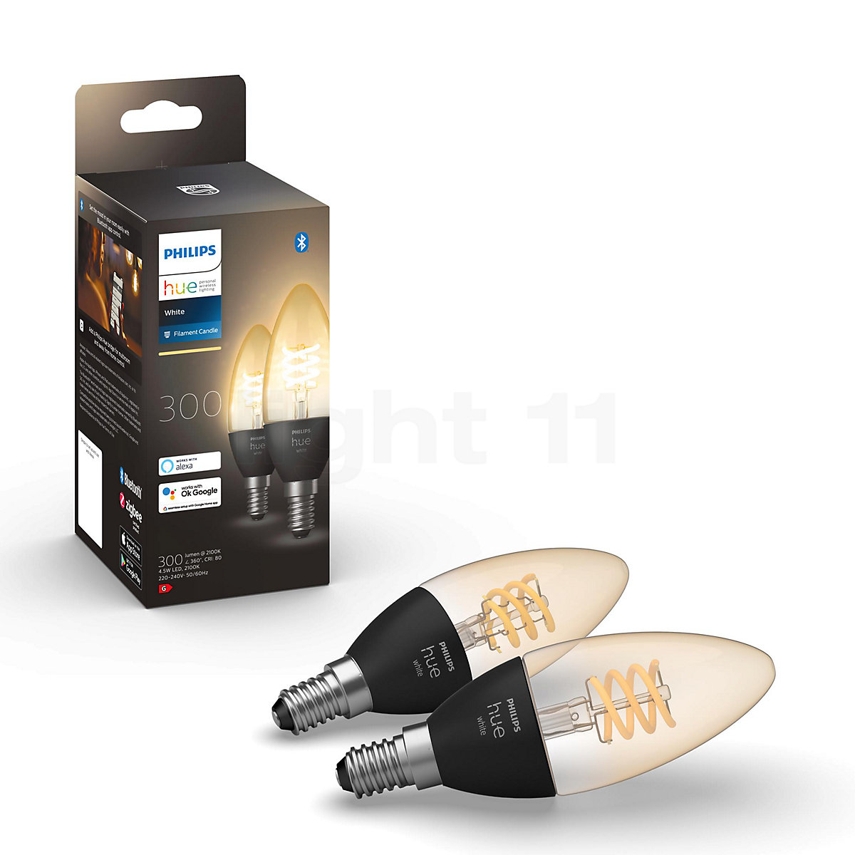 Buy Philips Hue White E14 LED Filament set of 2 at
