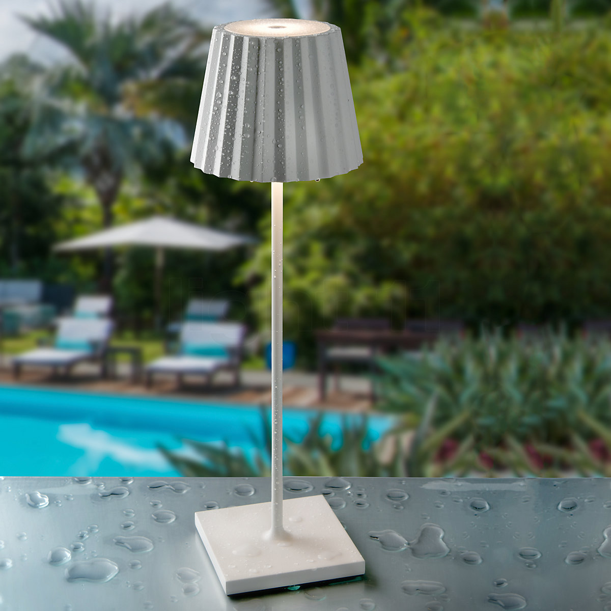 Aluminium weiß Sompex Troll Lampe de Table dextérieur à LED Fonctionne sur Batterie 