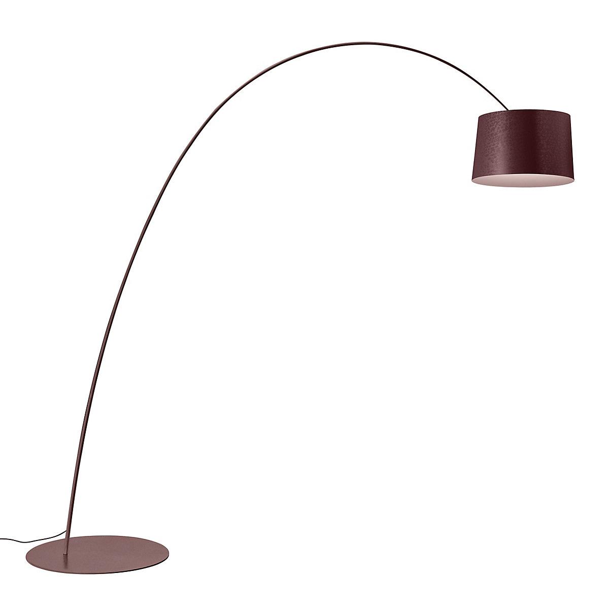 Foscarini Twiggy Elle, lámpara de arco LED burdeos