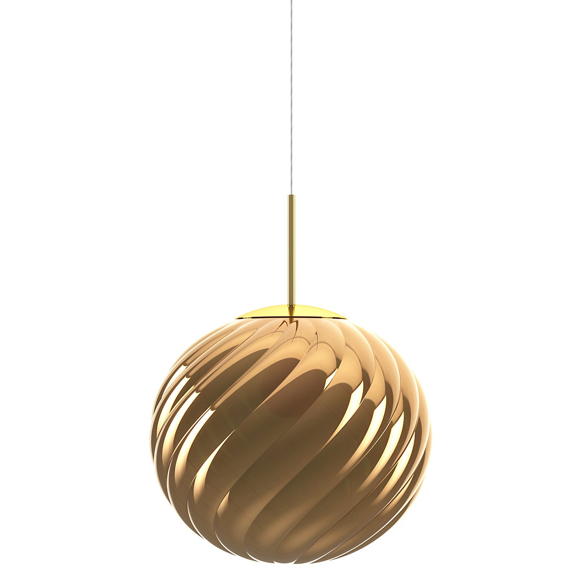 Tom Dixon Whirl, oro - ø45 cm – Lámpara de suspensión